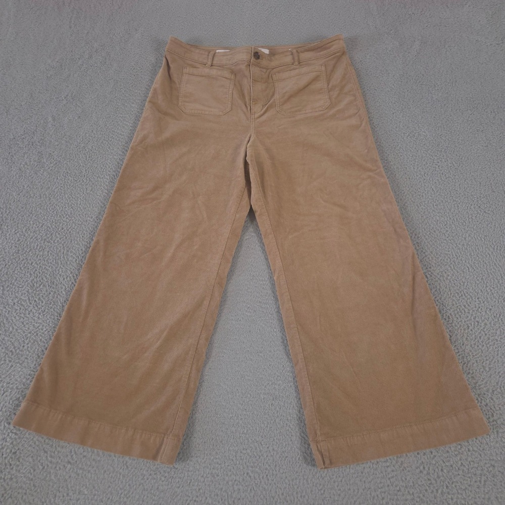 LOFT Pants Womens 18 Tan Palmer Wide Leg‎ Brushed Corduroy Patch Pockets Stretch